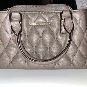 Vera Bradley Gray and Tan Quilted Crossbody Bag